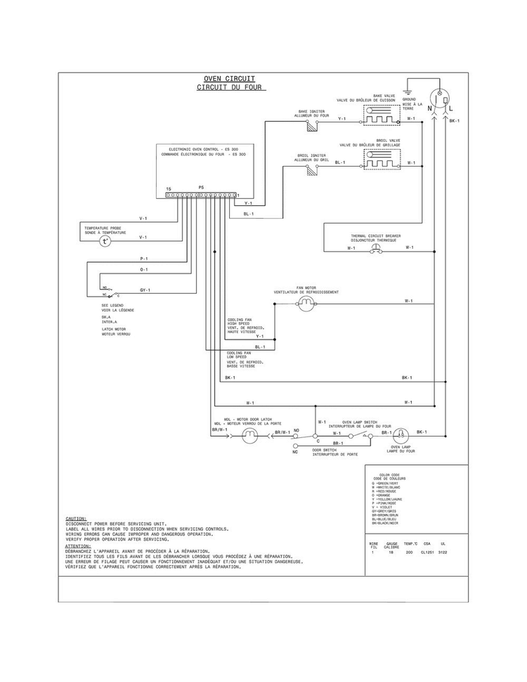 Wiring Diagram Diagram and Parts List for FFGW2425QBA  Frigidaire Wall Oven