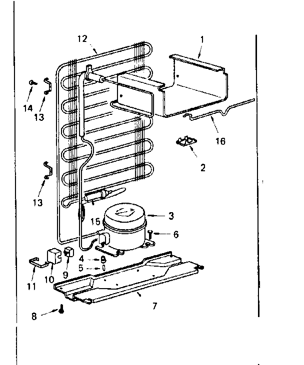 Cooling Unit Diagram and Parts List for 5648946050  Kenmore Refrigerator