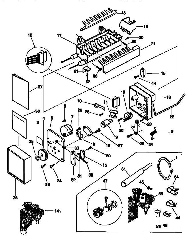 Icemaker Diagram and Parts List for 25358687890  Kenmore Refrigerator