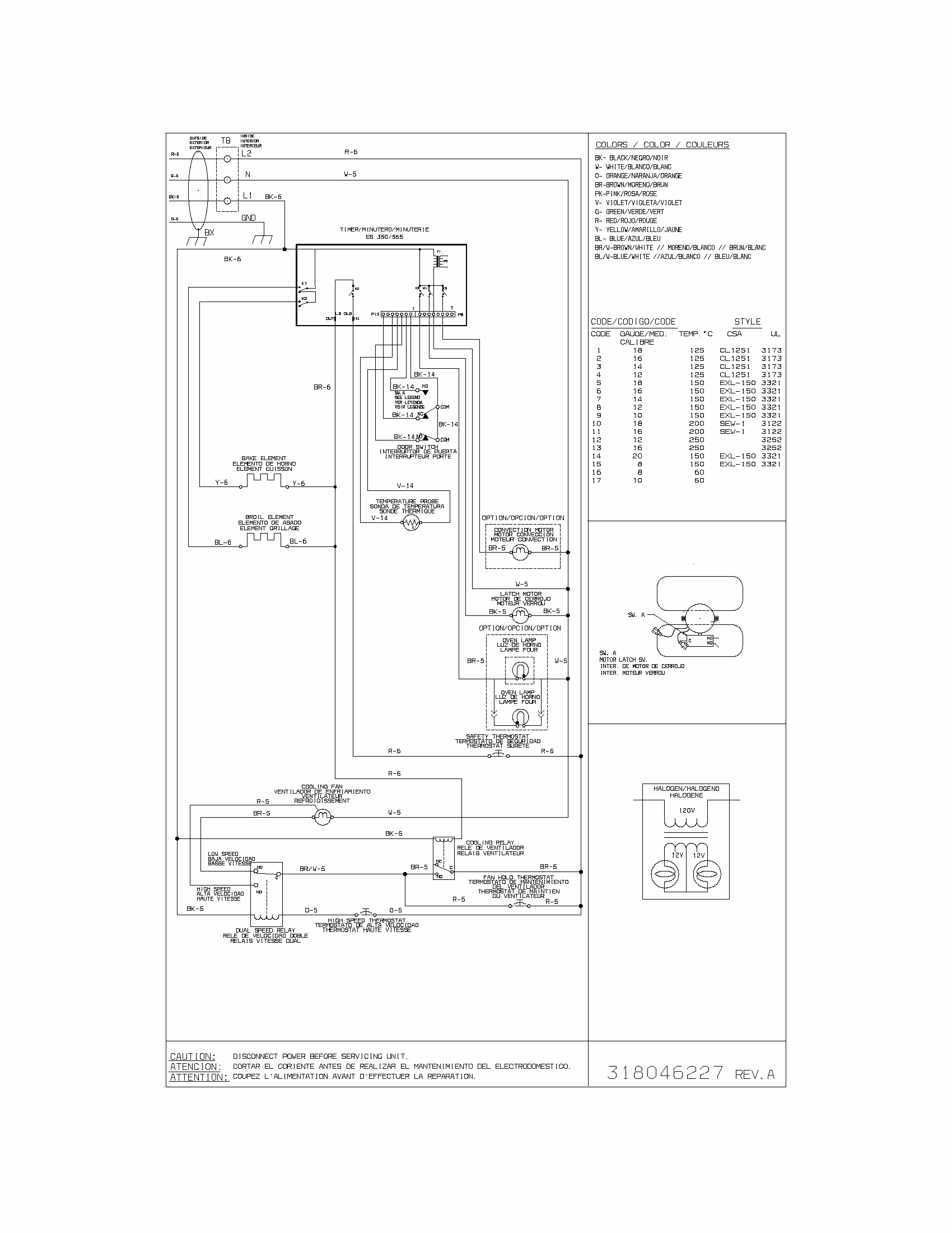 Wiring Diagram Diagram and Parts List for 79040523400  Kenmore Wall Oven
