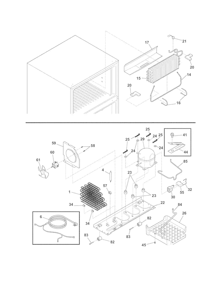System Diagram and Parts List for FFTR1817LBB  Frigidaire Refrigerator