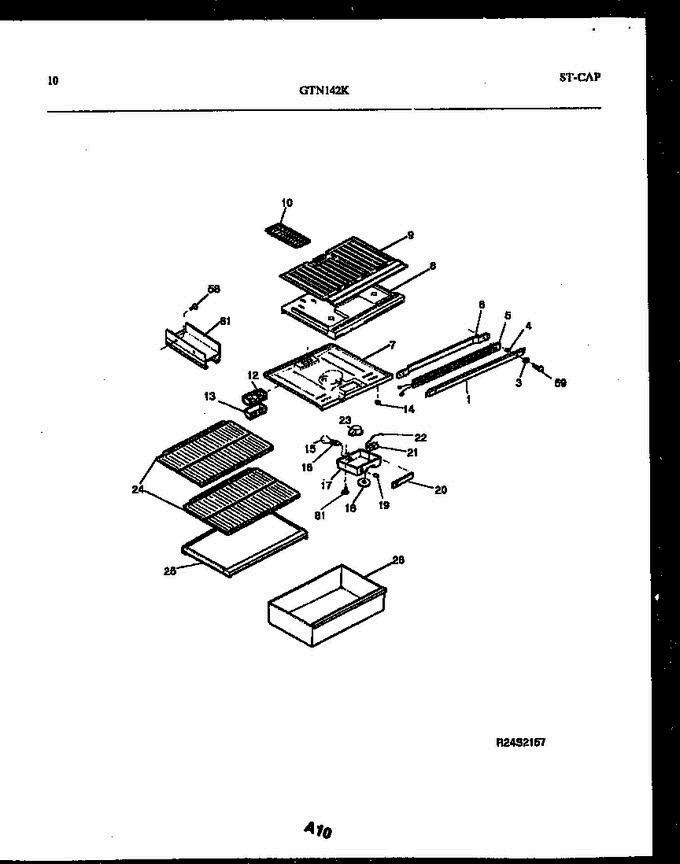 06 - Shelves And Supports Diagram and Parts List for GTN GTL142BK2 Frigidaire Refrigerator
