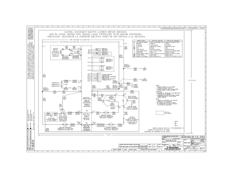 Wiring Diagram Diagram and Parts List for CFLE1011MW0  Frigidaire Washer Dryer Combo