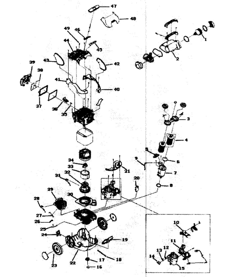 Canister Diagram and Parts List for EL7055A  Electrolux Canister Vacuum