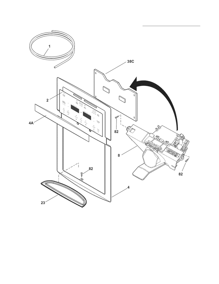 Ice & Water Dispenser Diagram and Parts List for FPHC2399KF6  Frigidaire Refrigerator
