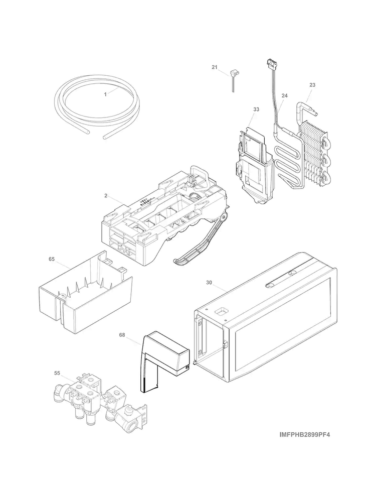 Ice Maker Diagram and Parts List for 25370342417  Kenmore Refrigerator