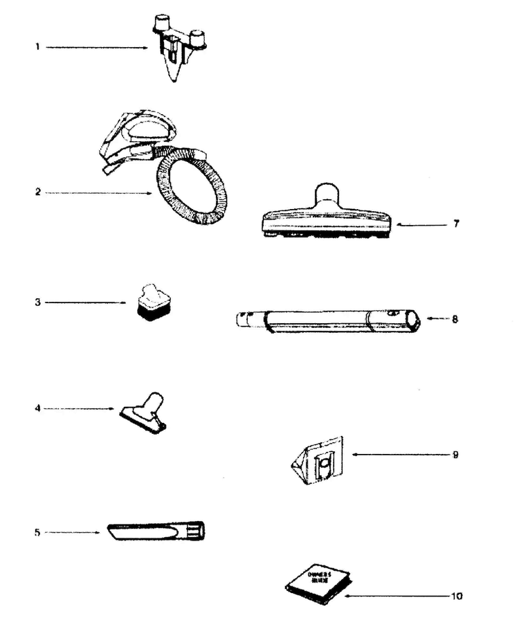 Accessory Diagram and Parts List for EL6988E  Electrolux Canister Vacuum