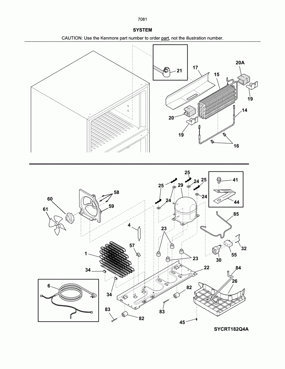 System Diagram and Parts List for 25370819710  Kenmore Refrigerator