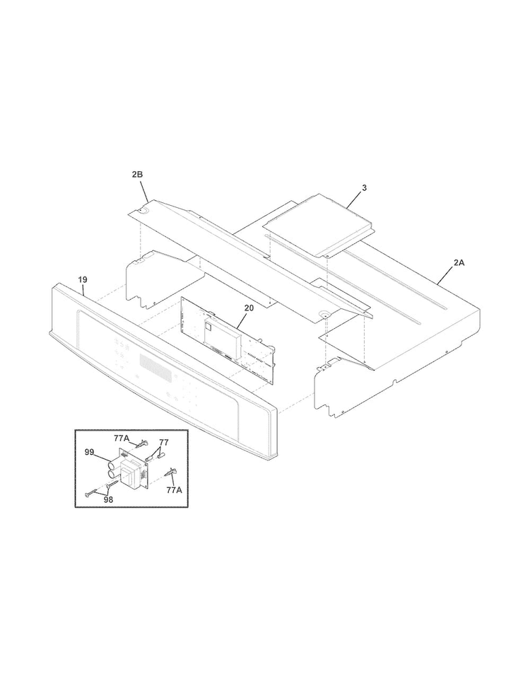 Control Panel Diagram and Parts List for EW30EW55GS8  Electrolux Wall Oven