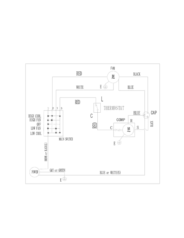 Wiring Diagram Diagram and Parts List for LRA050XT745  Frigidaire Air Conditioner