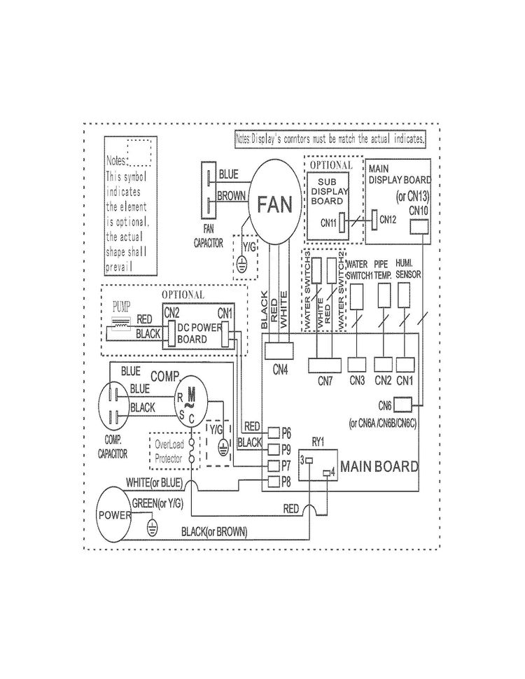 Wiring Diagram Diagram and Parts List for FAD504DWD0  Frigidaire Dehumidifier