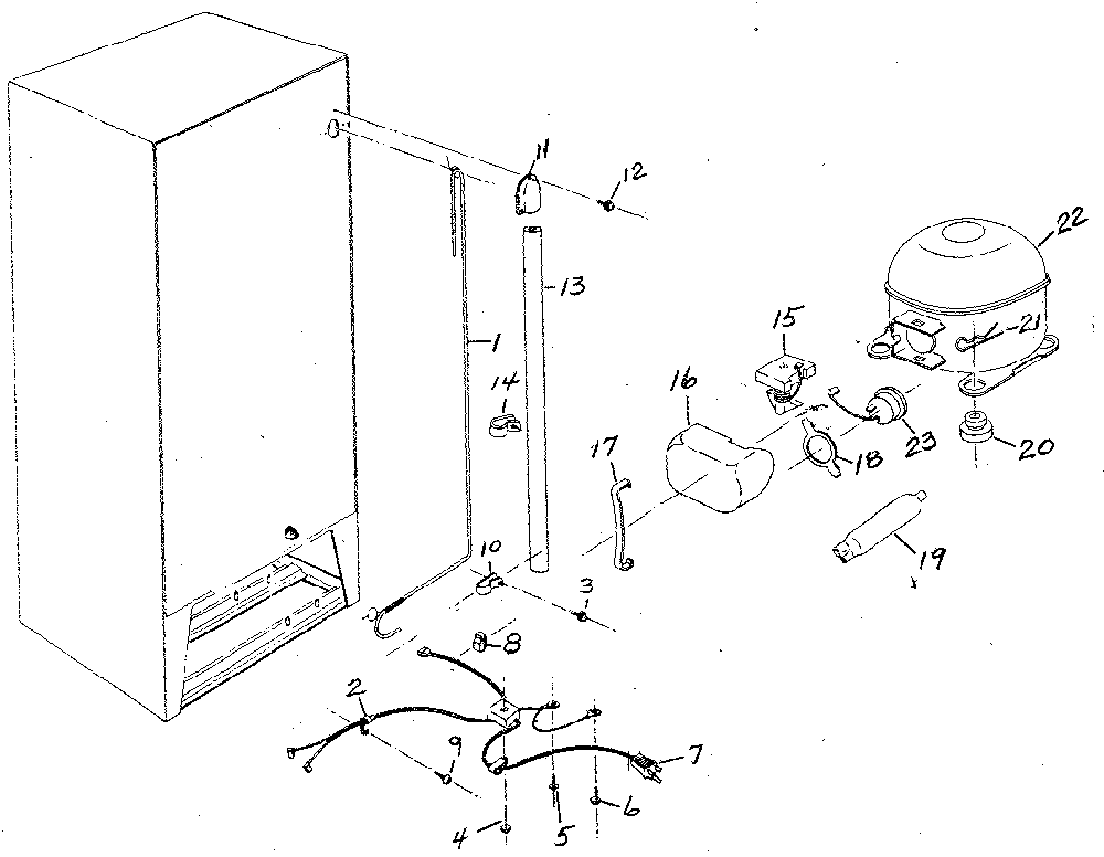 Freezer unit Diagram and Parts List for 7577293131  Frigidaire Freezer