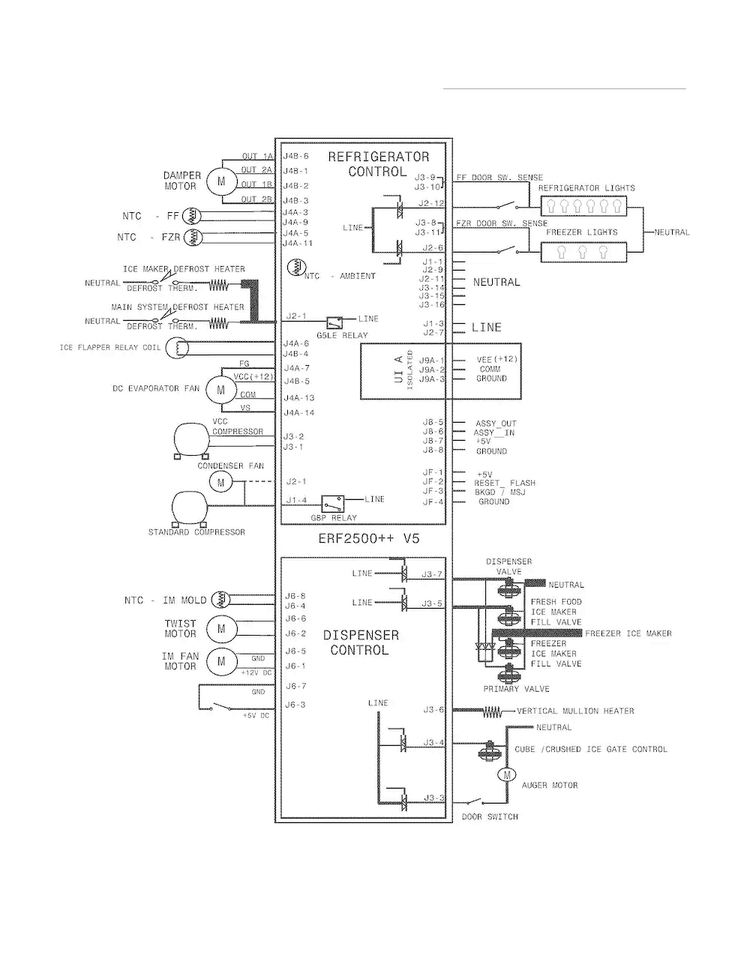 Wiring Diagram Diagram and Parts List for FGHF2344MF5  Frigidaire Refrigerator