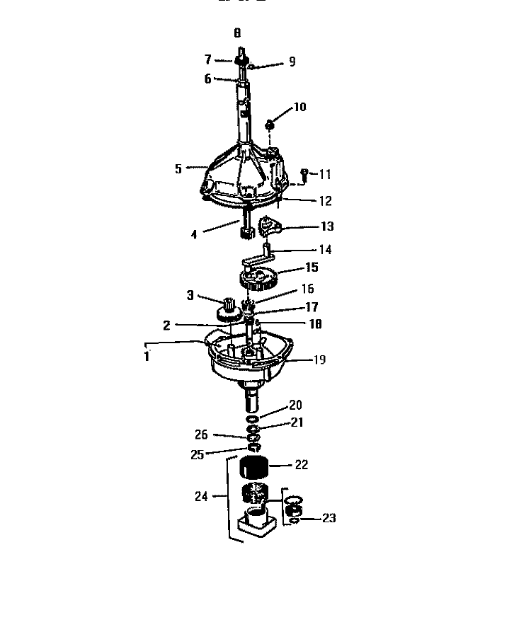 TRANSMISSION Diagram and Parts List for LA450JXW3  Frigidaire Washer