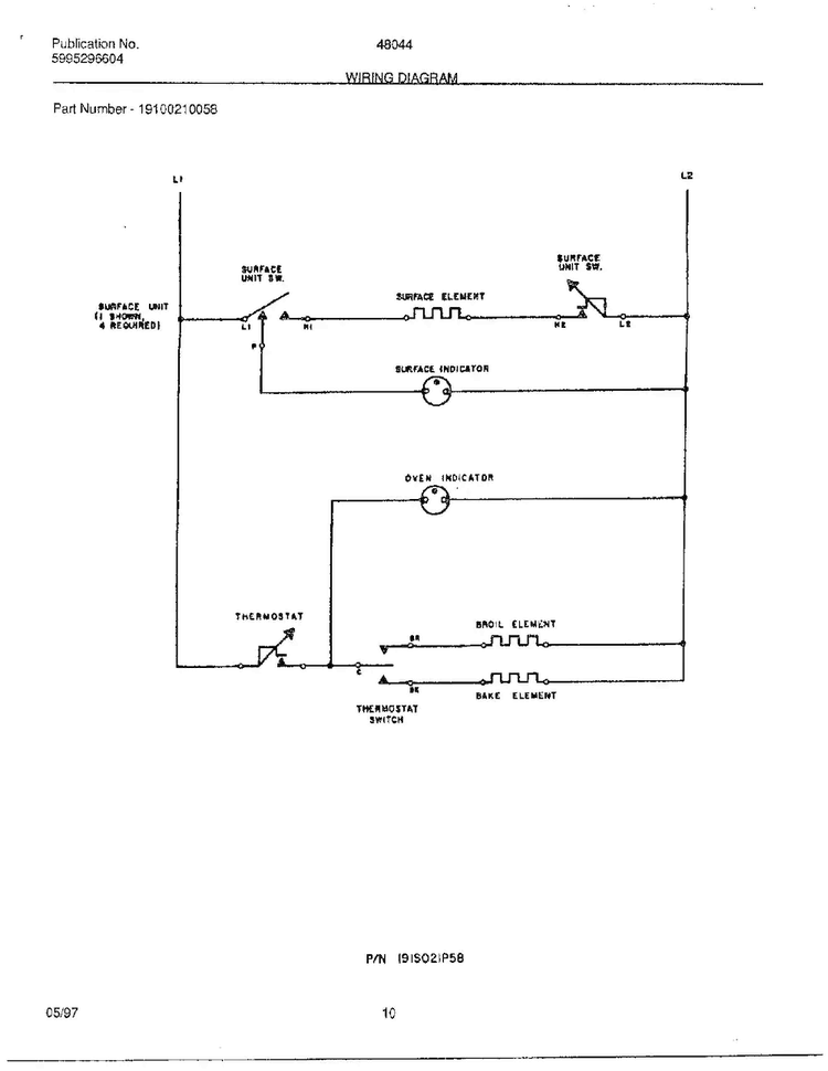 Wiring Diagram Diagram and Parts List for 480447F  Frigidaire Range