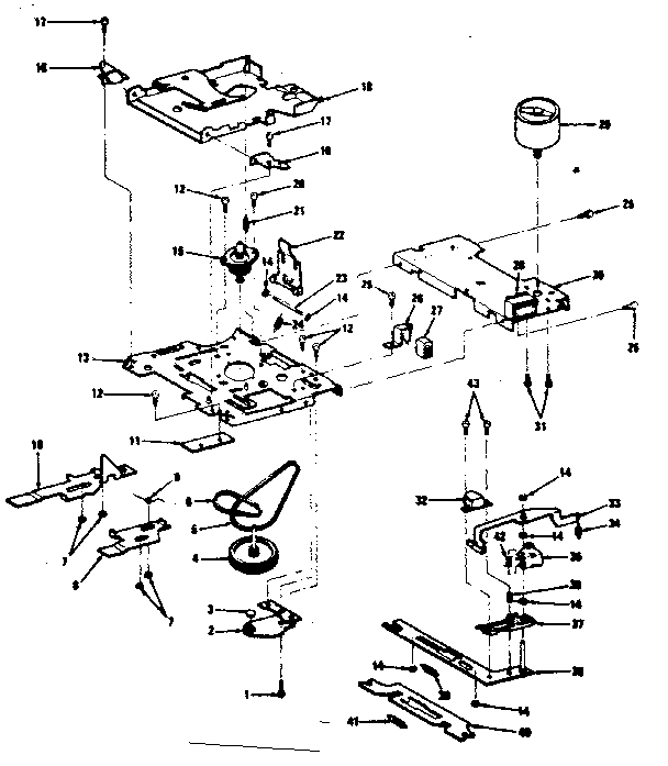 Cassette Player Diagram and Parts List for 5648998310  Kenmore Microwave