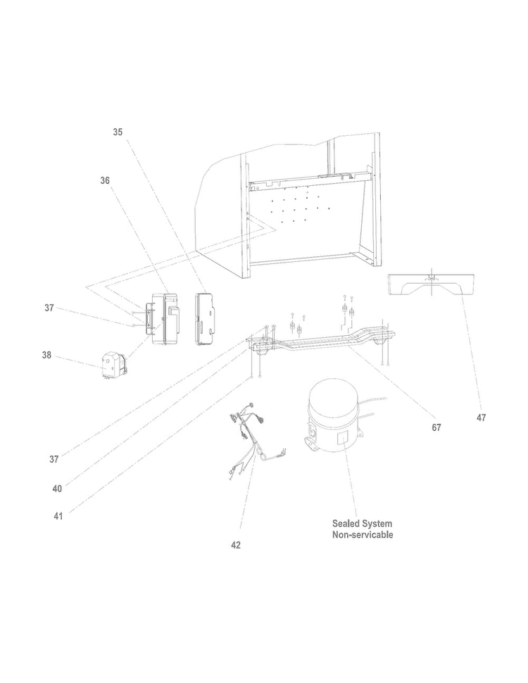 System Diagram and Parts List for BFPH45F4LM  Frigidaire Refrigerator