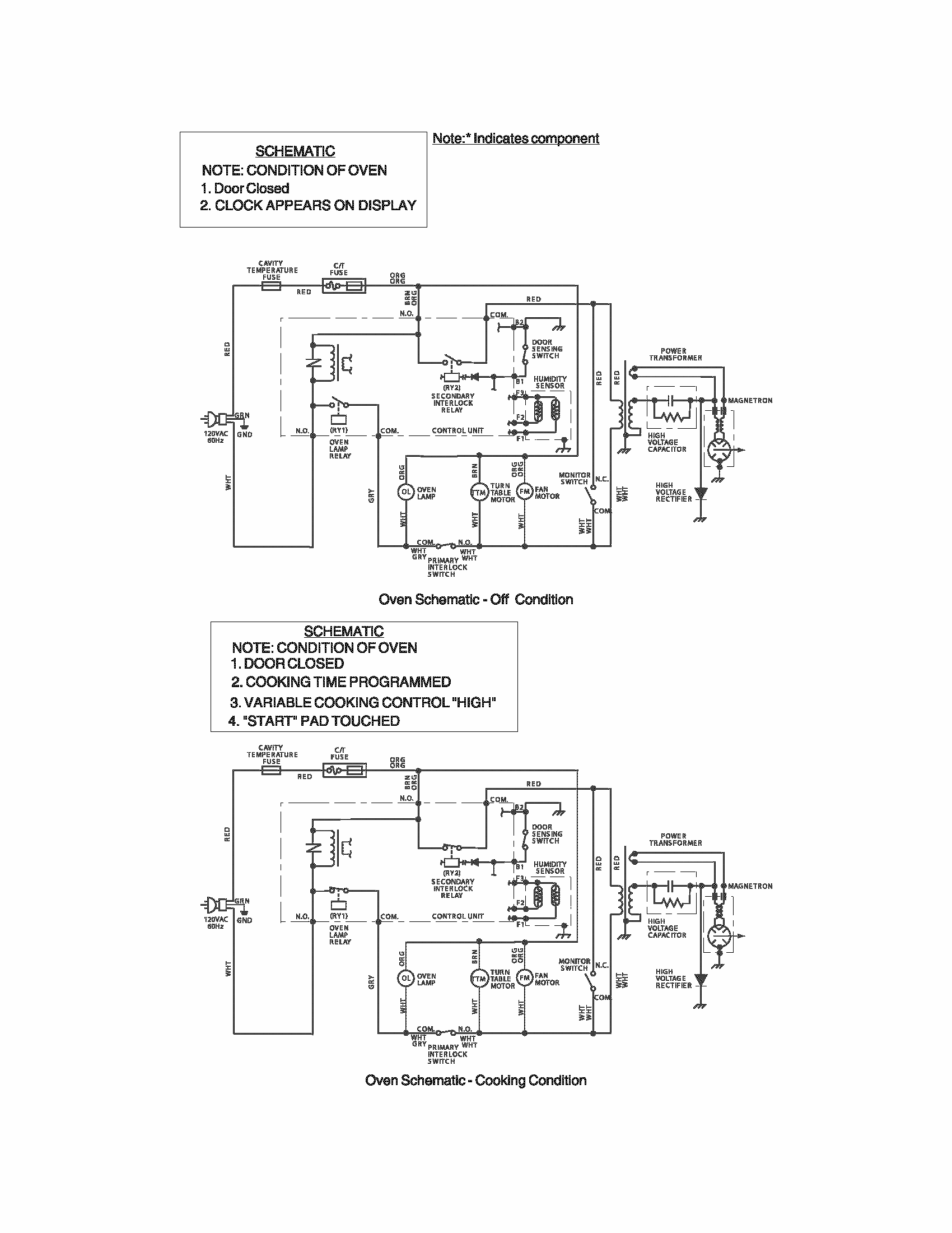 Microwave Wiring Schematic Diagram and Parts List for 79047843400  Kenmore Microwave