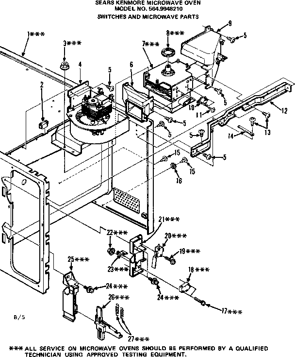Switches And Microwave Parts Diagram and Parts List for 5649948210  Kenmore Microwave