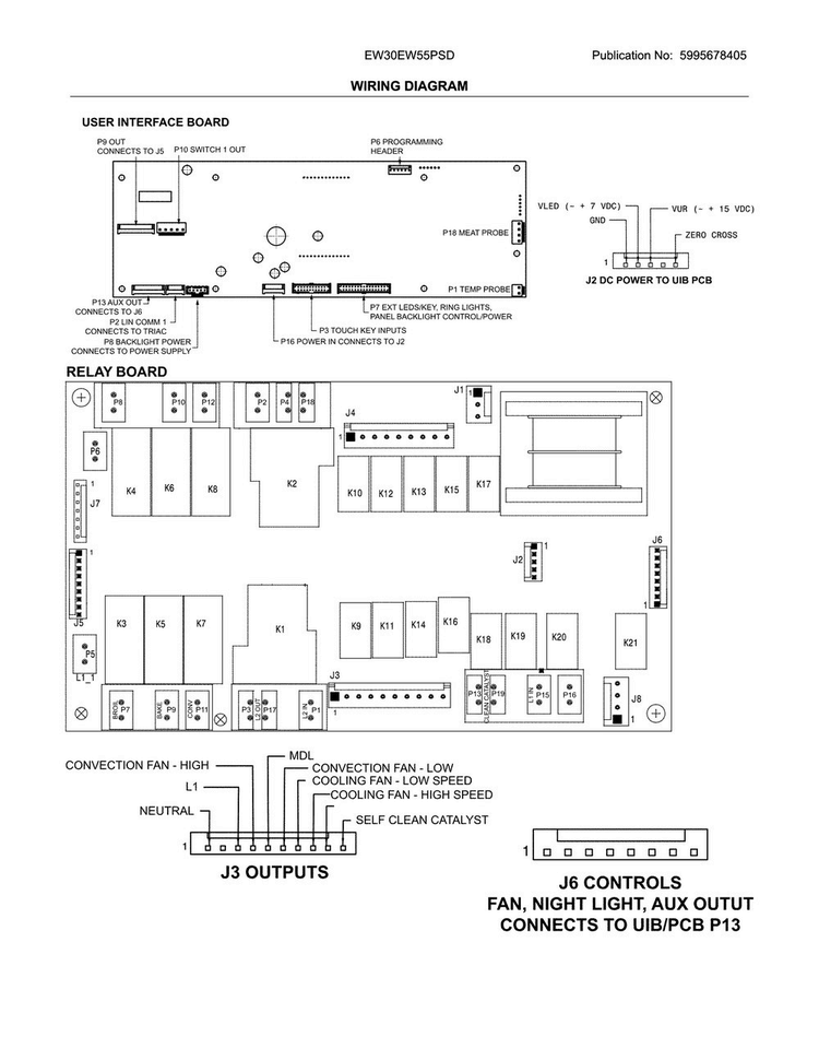 Wiring Diagram Diagram and Parts List for EW30EW55PSD  Electrolux Wall Oven