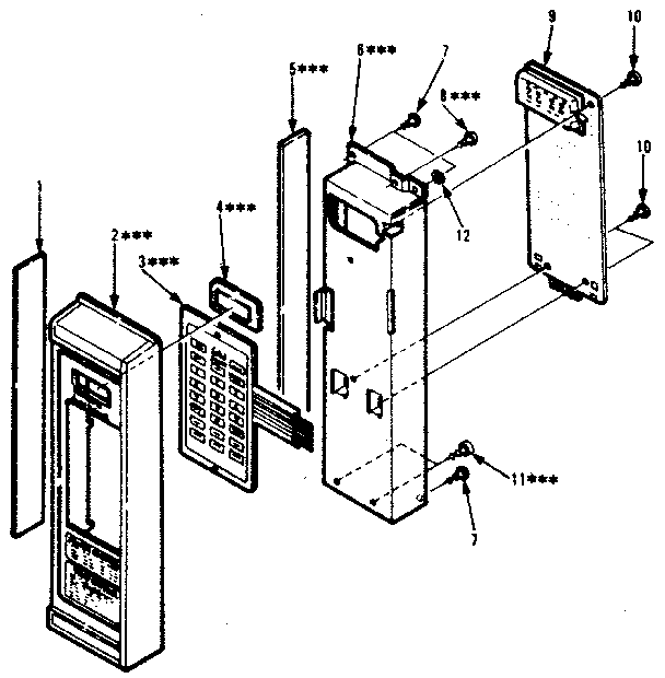 Control Panel Parts Diagram and Parts List for 5648788611  Kenmore Microwave