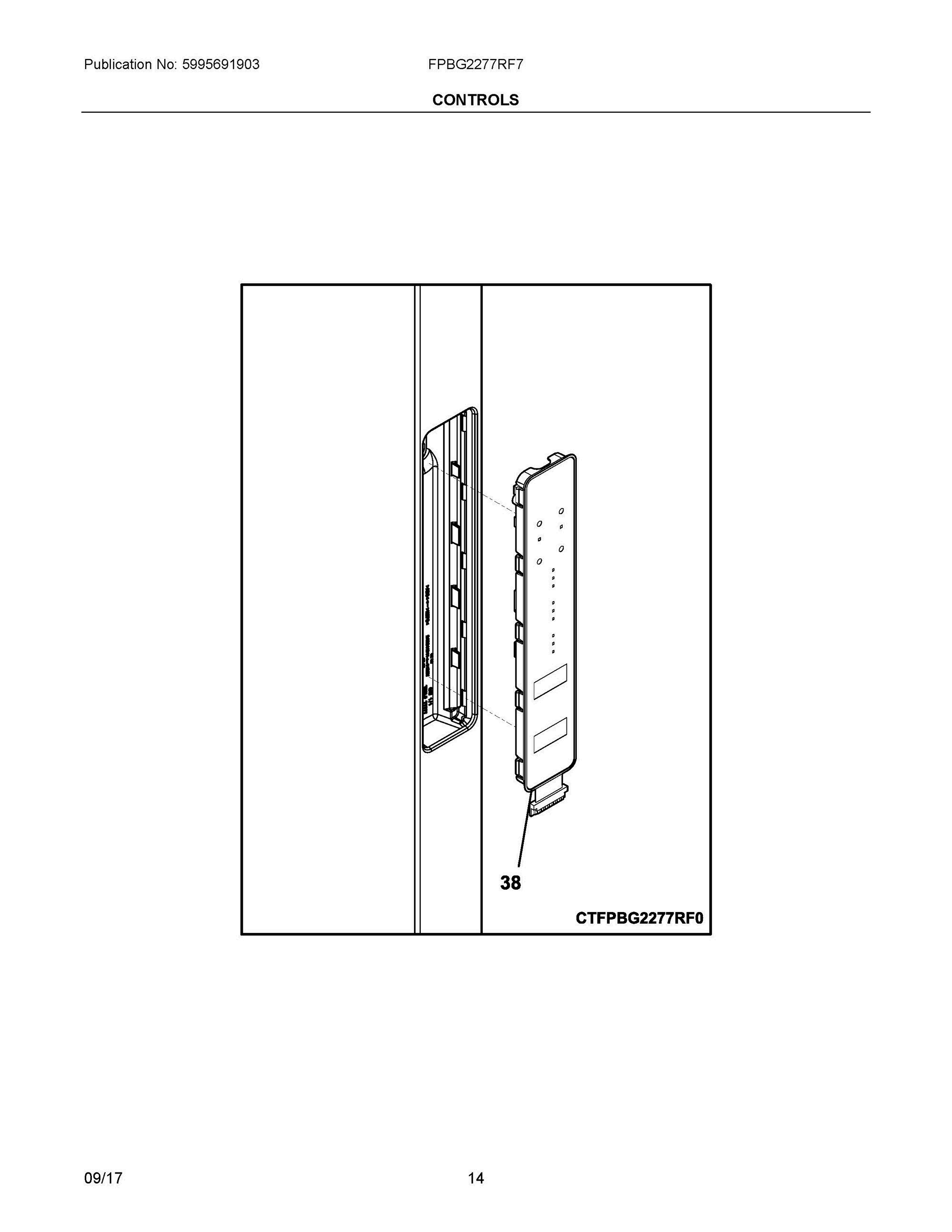07 - CONTROLS Diagram and Parts List for FPBG2277RF7  Frigidaire Refrigerator