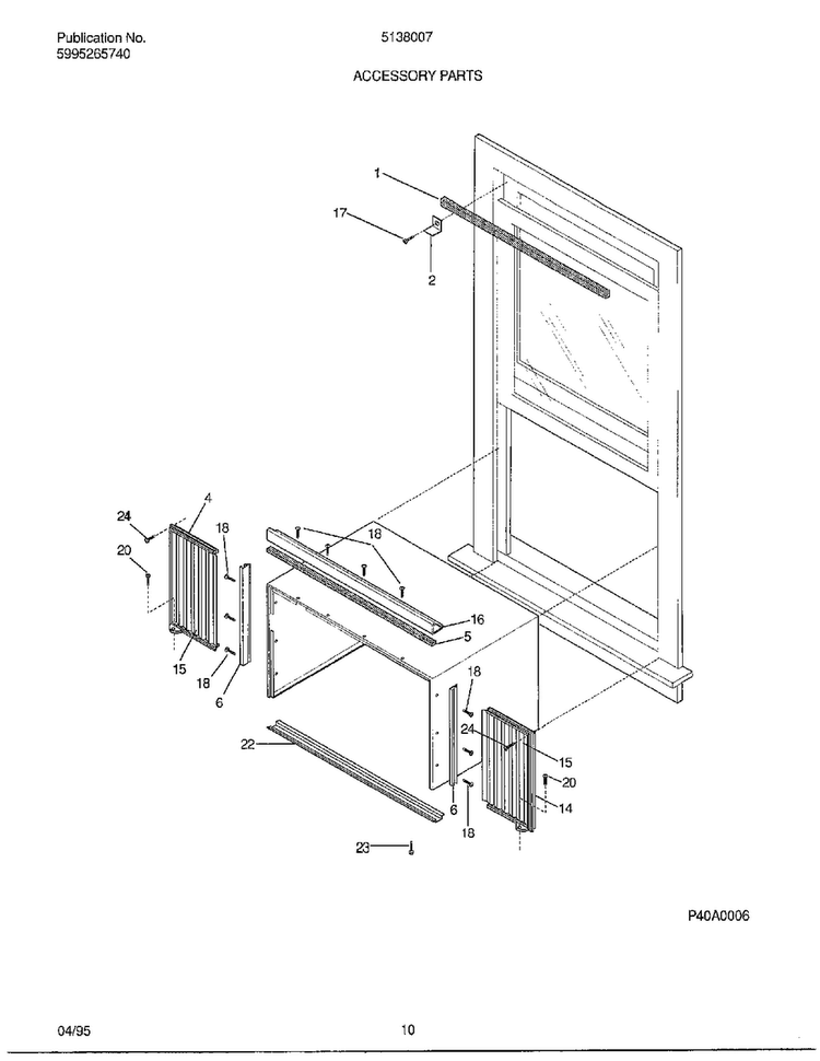 Accessory Parts Diagram and Parts List for 5138007  Frigidaire Air Conditioner