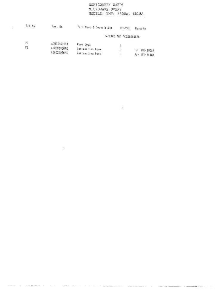 Microwave Oven Complete Page 9 Diagram and Parts List for 8608A  Frigidaire Microwave