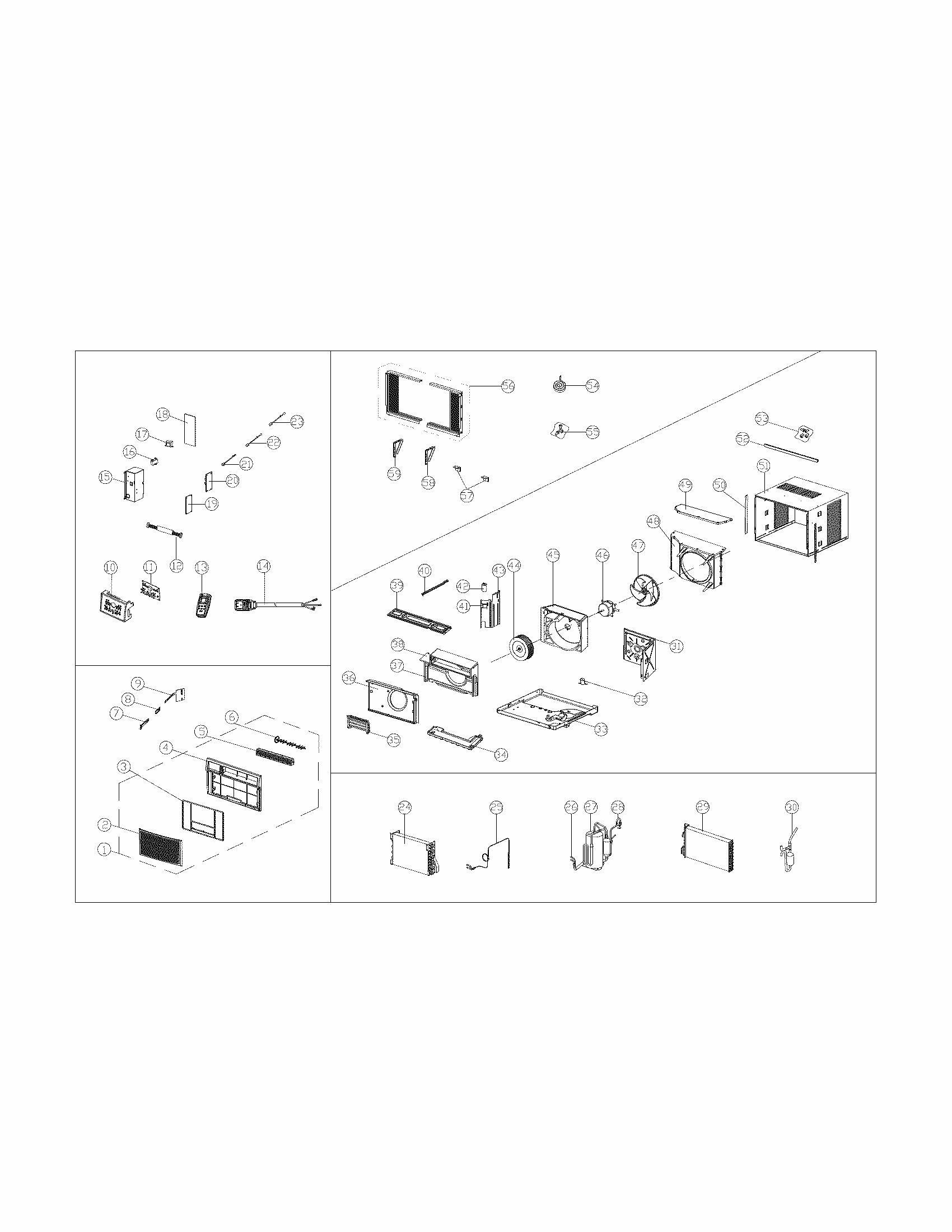 Recommended Spare Parts Diagram and Parts List for 25379184012  Kenmore Air Conditioner