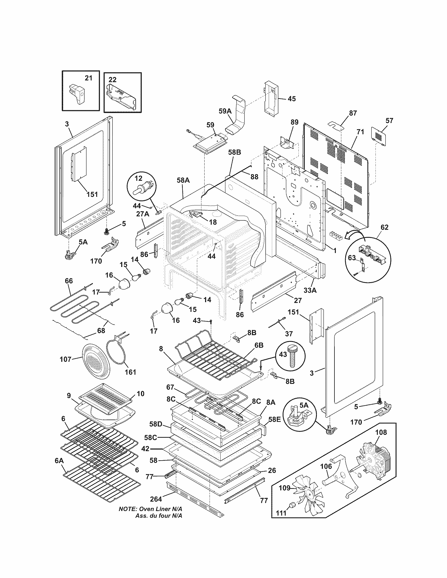 Body Diagram and Parts List for 79092903015  Kenmore Range