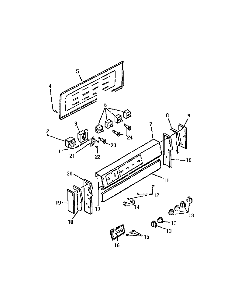 BACKGUARD Diagram and Parts List for REP305CF1  Kelvinator Range