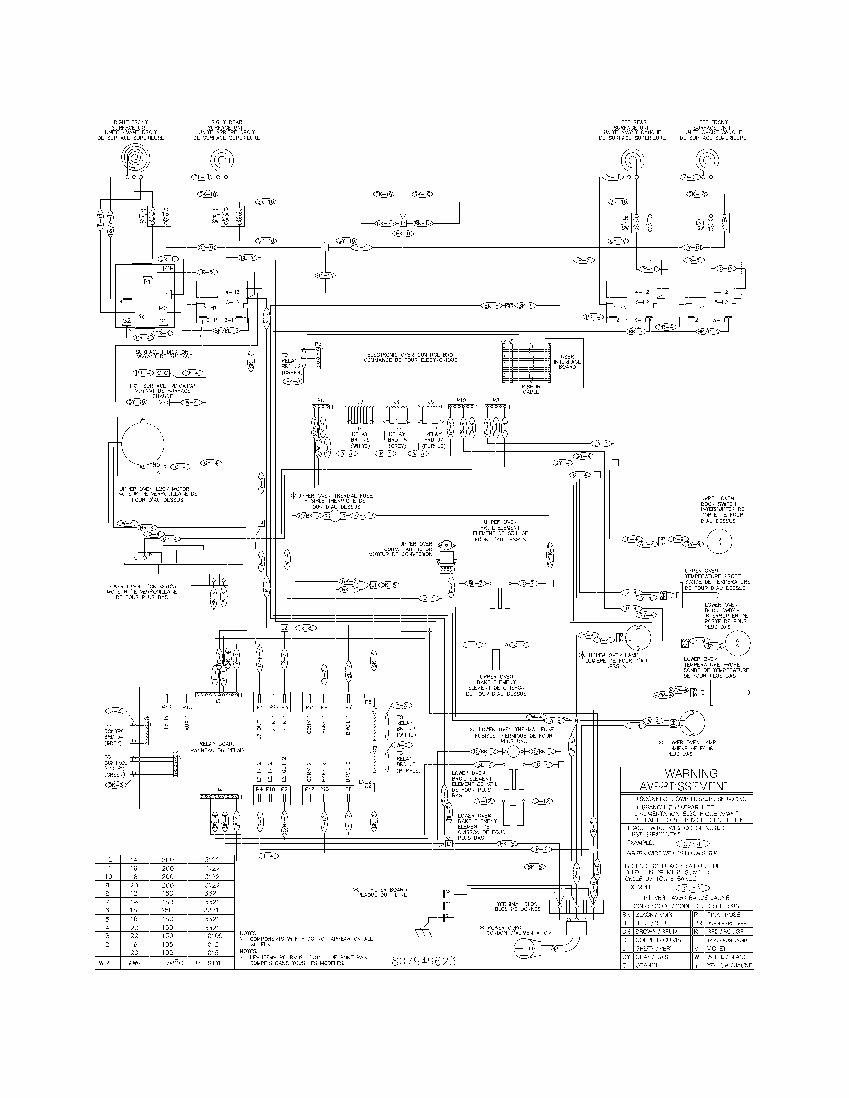 Wiring Diagram Diagram and Parts List for 79097613410  Kenmore Range