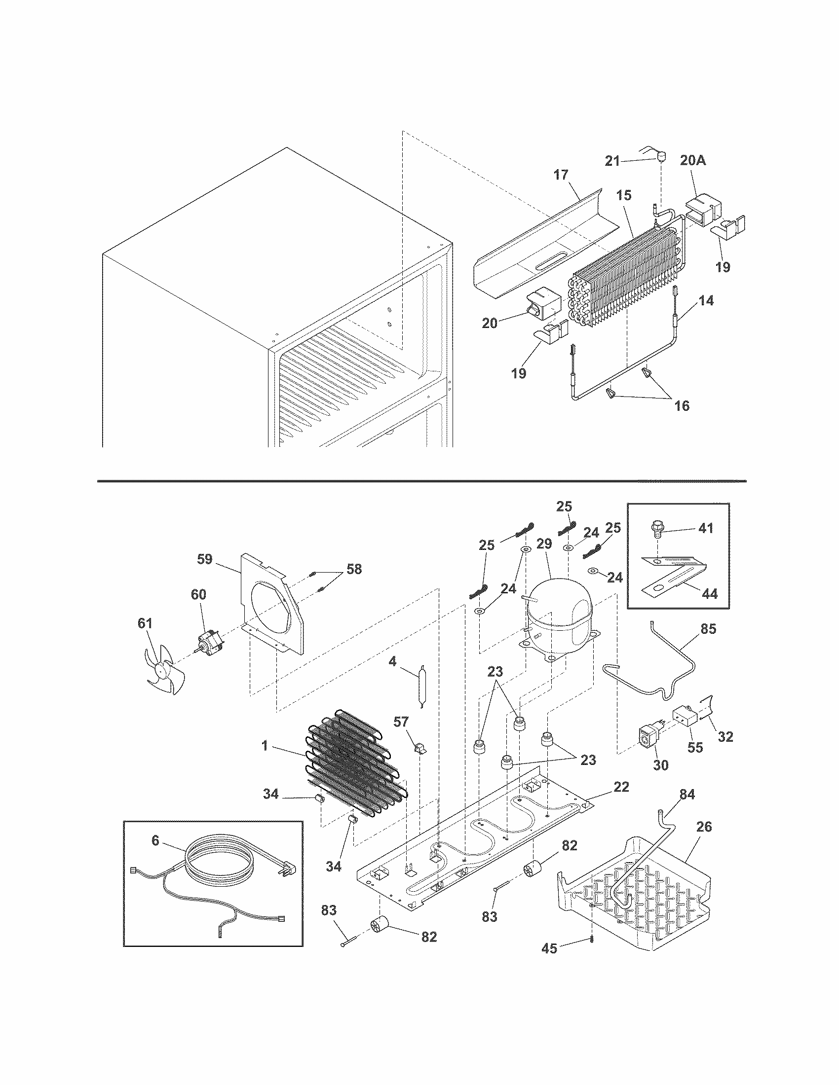 System Diagram and Parts List for 2537888401D  Kenmore Refrigerator