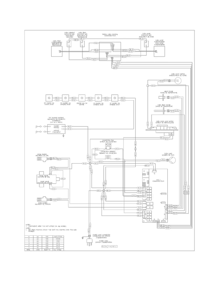 Wiring Diagram Diagram and Parts List for FPGF3077QFA  Frigidaire Range