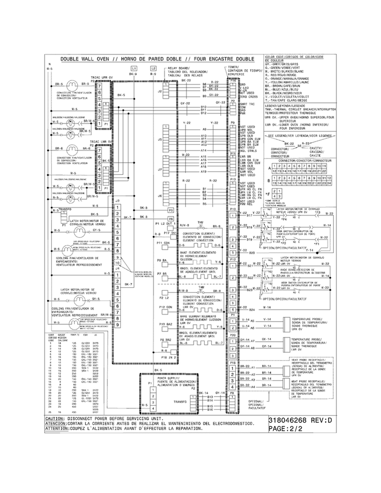 Wiring Diagram Diagram and Parts List for E30EW8CGPS7  Electrolux Wall Oven