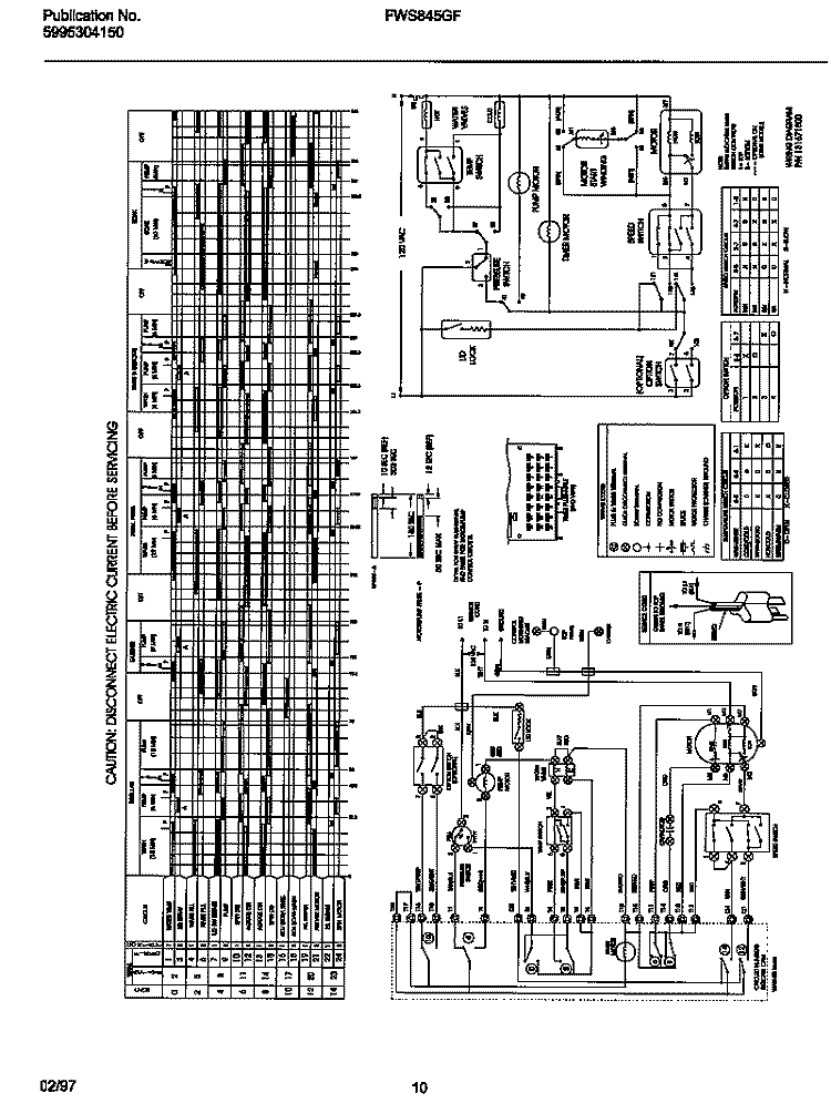 WIRING DIAGRAM Diagram and Parts List for FWS845GFT0  Frigidaire Washer