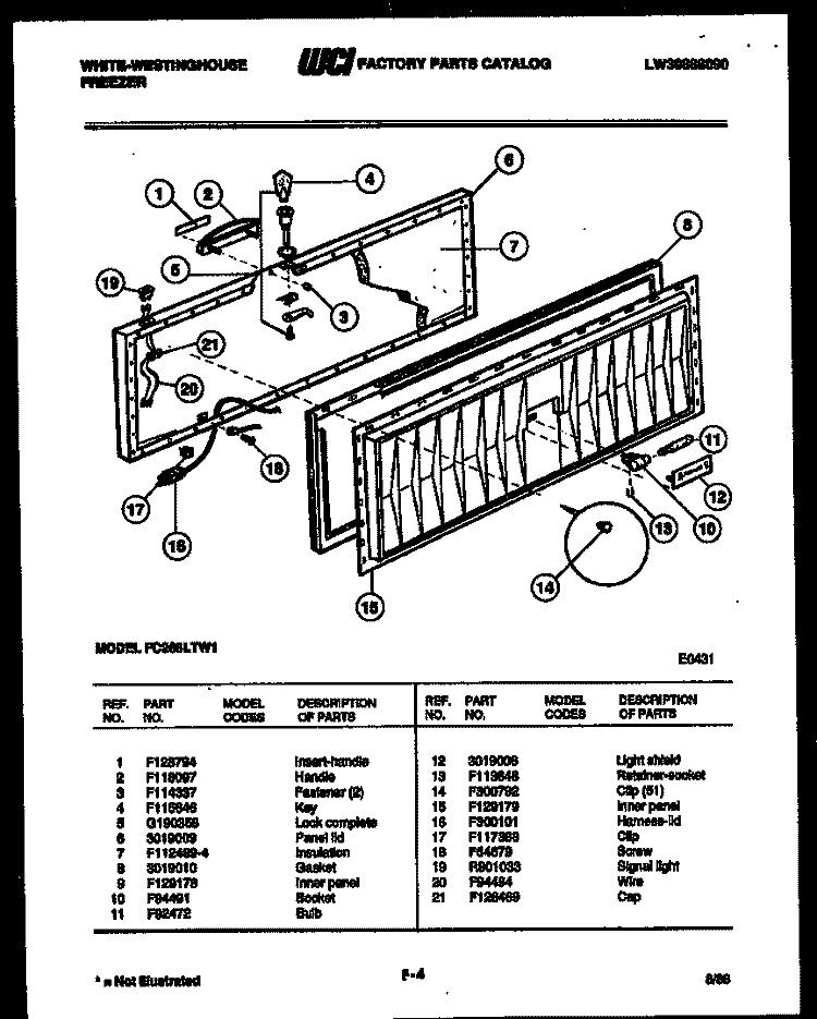 ELECTRICAL PARTS Diagram and Parts List for AL113M1A1  Frigidaire Air Conditioner