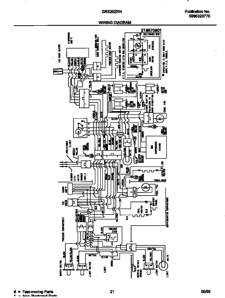 WIRING DIAGRAM Diagram and Parts List for GRS20ZRHW0  Gibson Refrigerator