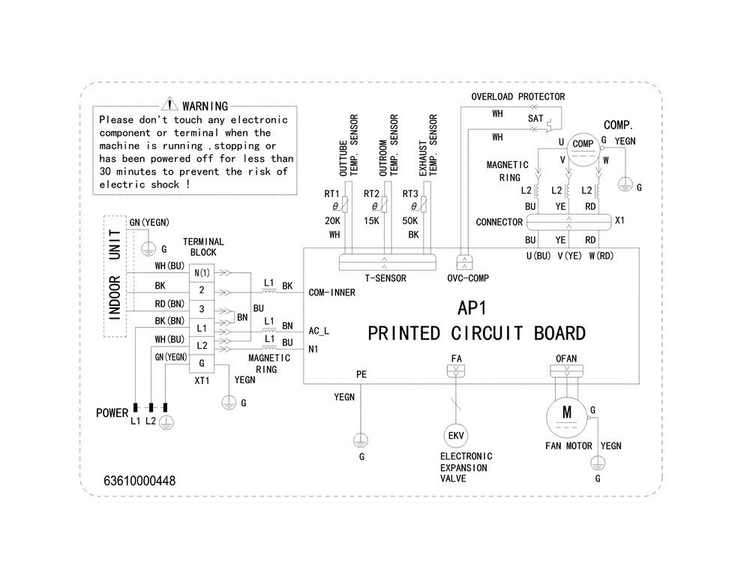 Wiring Diagram Diagram and Parts List for FFMS183CS20  Frigidaire Air Conditioner
