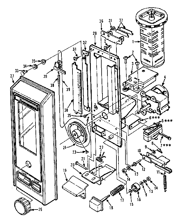 Control Parts Diagram and Parts List for 5649947710  Kenmore Microwave