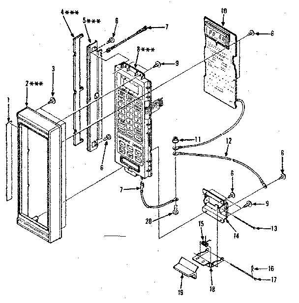 Control Panel Parts Diagram and Parts List for 5648988310  Kenmore Microwave