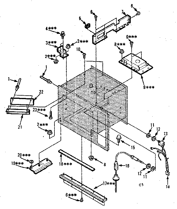 Cavity Parts-c Diagram and Parts List for 5648668510  Kenmore Microwave