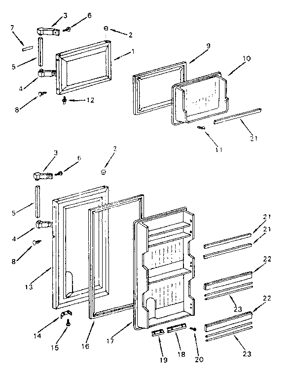 Door Parts Diagram and Parts List for 5648660181  Kenmore Refrigerator