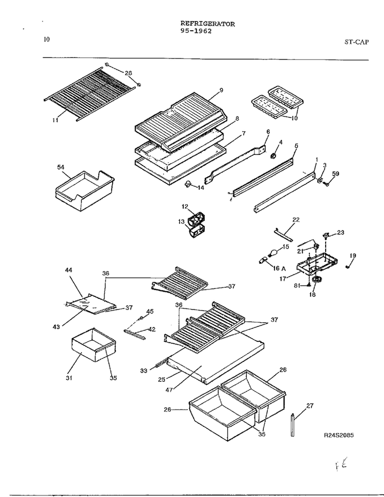 Electrical Equipment Page 9 Diagram and Parts List for 95-1962  Frigidaire Refrigerator