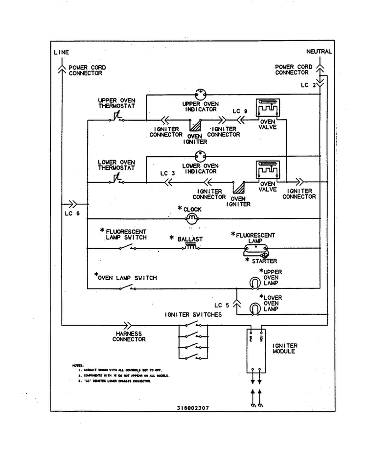 Wiring Diagram Diagram and Parts List for TGO336BGW3  Tappan Range