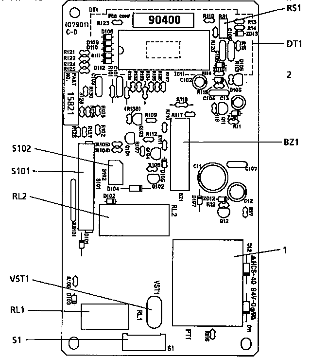 Power & Control Circuit Board Diagram and Parts List for 5648921690  Kenmore Microwave