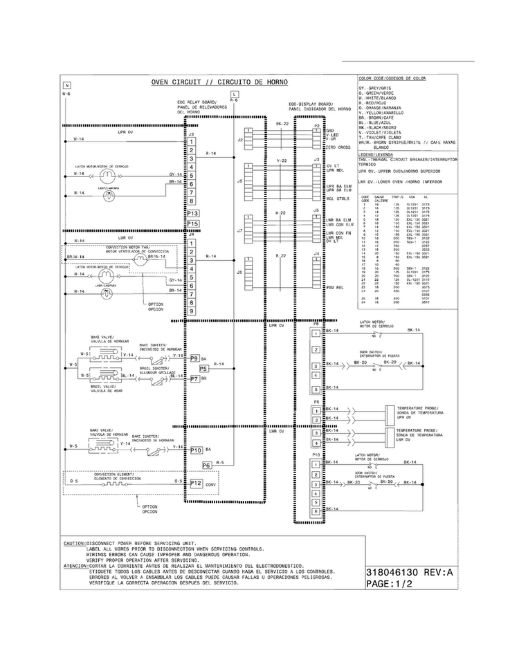 Wiring Diagram Diagram and Parts List for FGGF304DLB2  Frigidaire Range