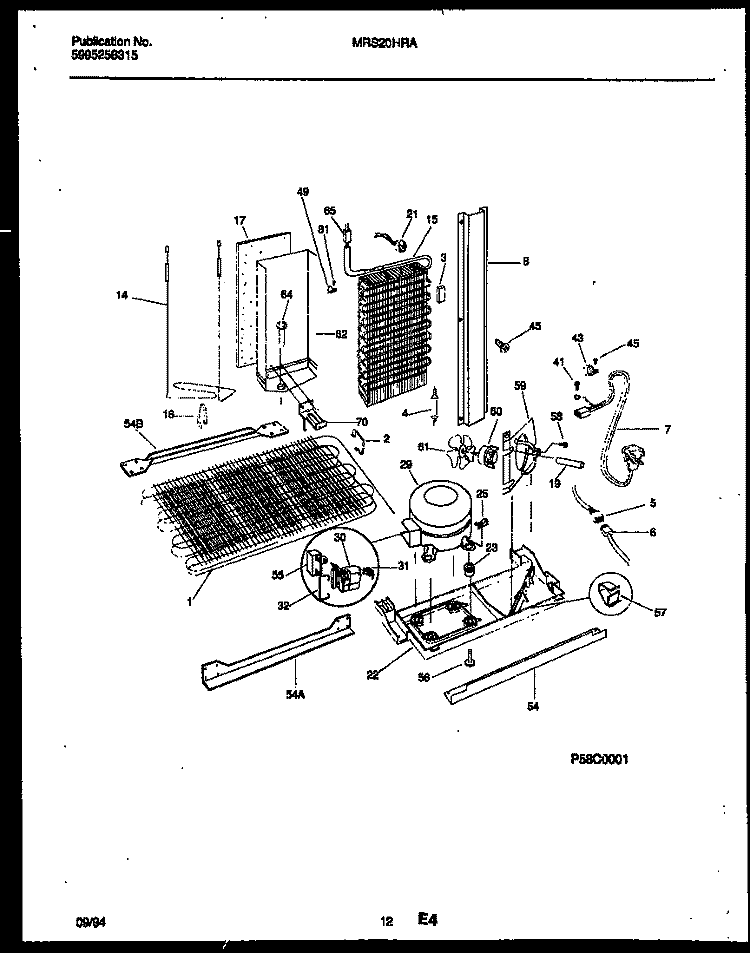 SYSTEM AND AUTOMATIC DEFROST PARTS Diagram and Parts List for MRS20HRAD3  Frigidaire Refrigerator