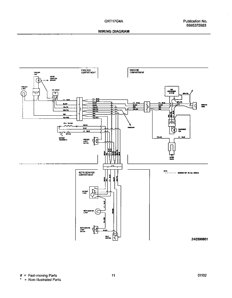WIRING DIAGRAM Diagram and Parts List for GRT17G4BW0  Gibson Refrigerator