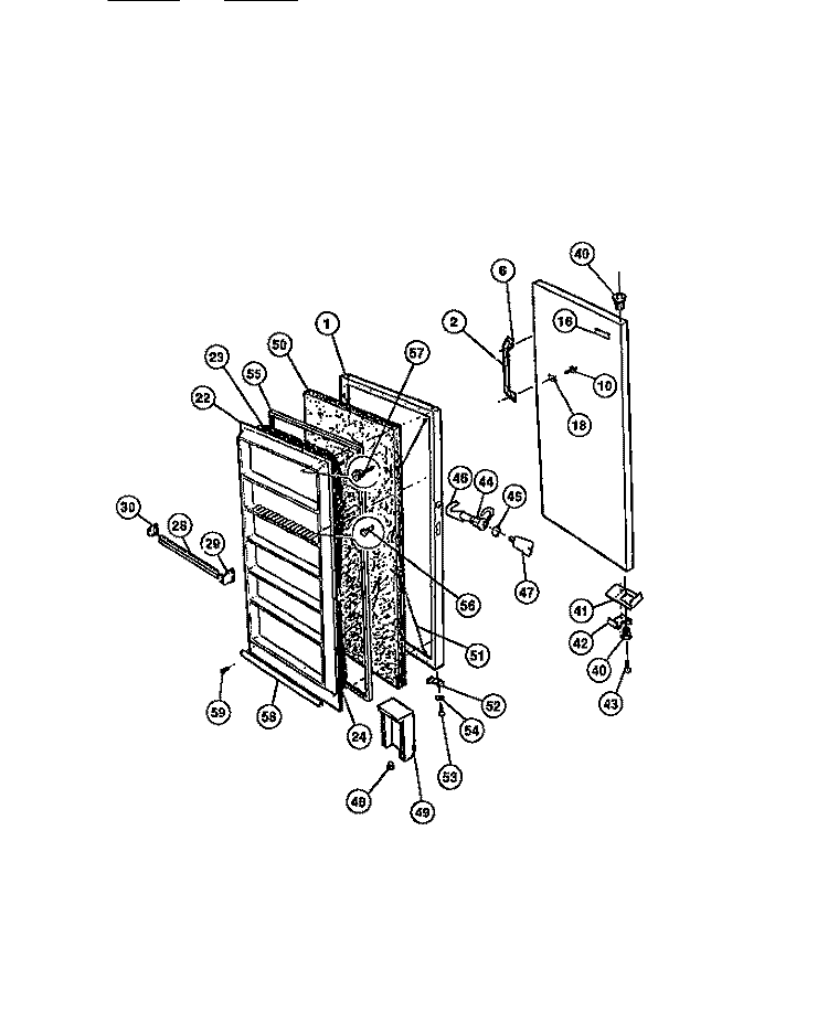 DOOR Diagram and Parts List for FV19F5WXFC  Gibson Freezer